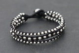 Silver Black Rocker Bracelet - Delicious California