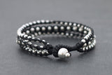 Silver Black Rocker Bracelet - Delicious California