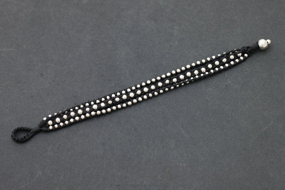 Silver Black Rocker Bracelet - Delicious California