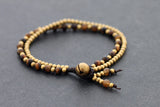 Tiger Eye Round Basic Brass Bracelet - Delicious California